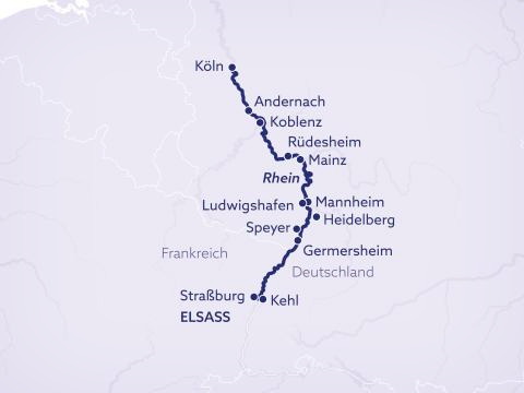 Routenkarte - Bildquelle: nicko cruises Schiffsreisen GmbH 